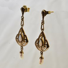 画像3: 18ct.オパール・パールイヤリング (3)