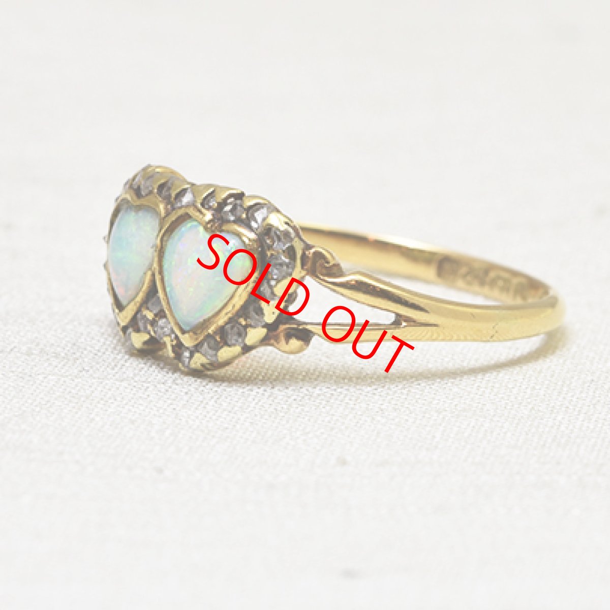 画像2: 18ct.オパール ダイヤモンドリング (2)