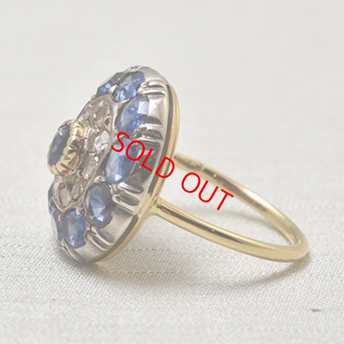 画像3: Sold 18ct.,sv.サファイア ・ダイヤモンドリング (3)