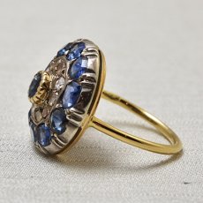画像3: Sold 18ct.,sv.サファイア ・ダイヤモンドリング (3)