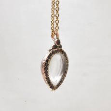 画像5: Gold.ガーネット・クリスタルロケットペンダント (5)