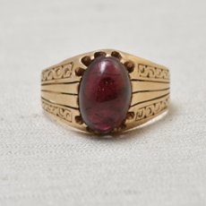 画像1: 14ct.ガーネットリング (1)