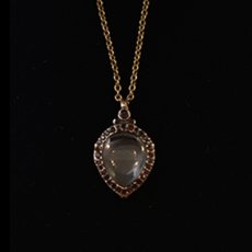 画像11: Gold.ガーネット・クリスタルロケットペンダント (11)