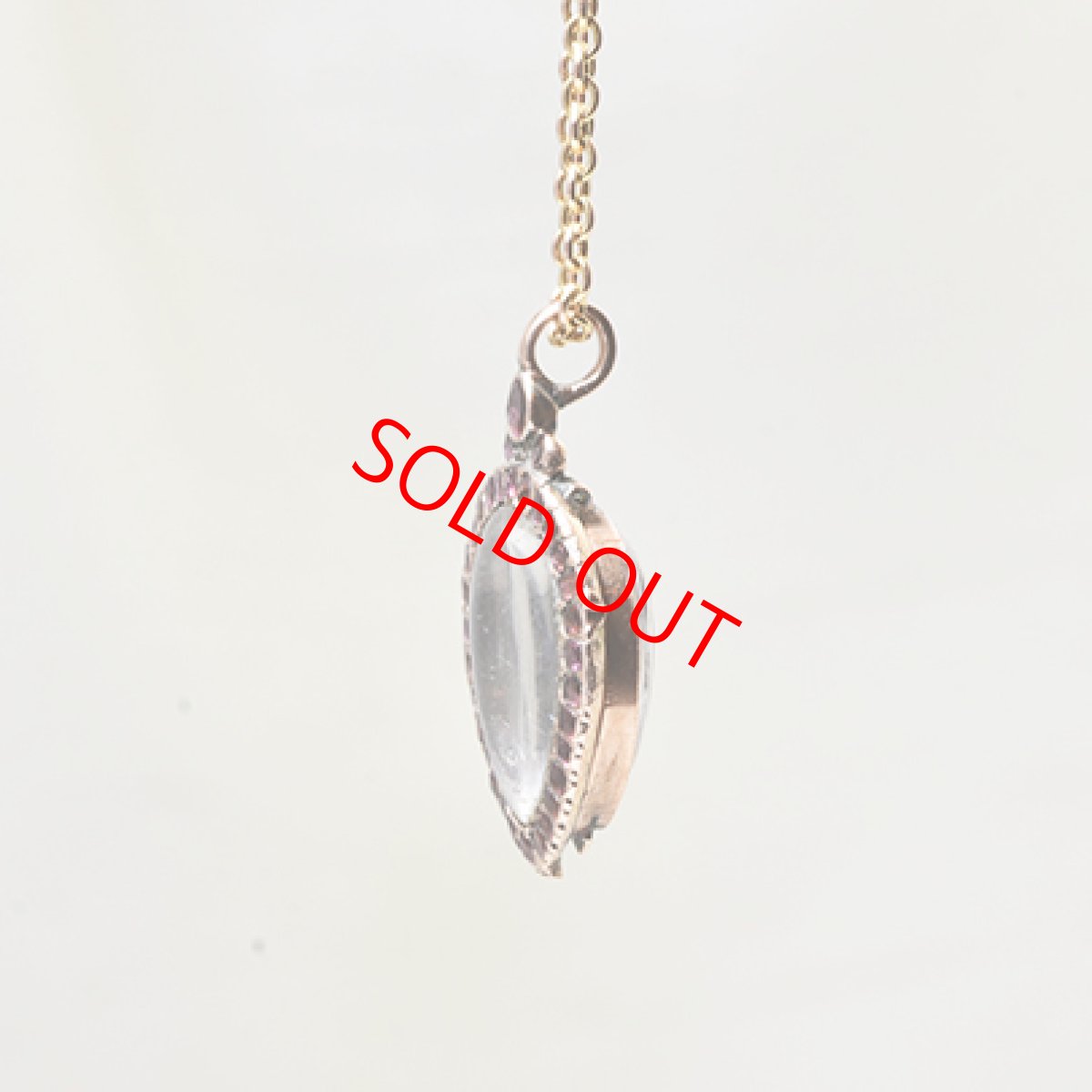 画像2: Gold.ガーネット・クリスタルロケットペンダント (2)