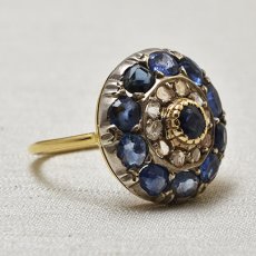 画像6: Sold 18ct.,sv.サファイア ・ダイヤモンドリング (6)