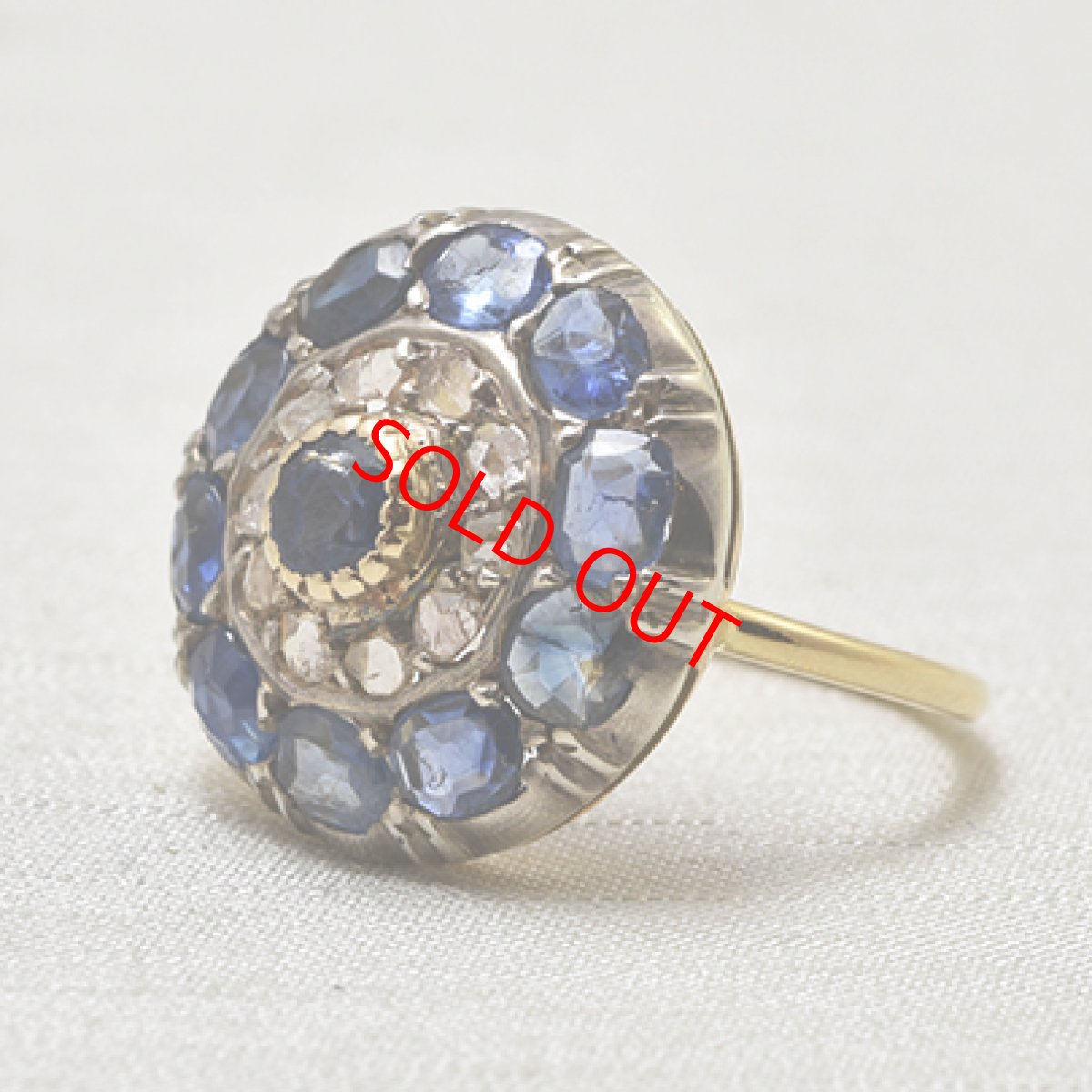 画像2: Sold 18ct.,sv.サファイア ・ダイヤモンドリング (2)