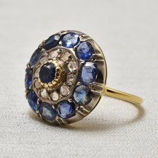 画像2: Sold 18ct.,sv.サファイア ・ダイヤモンドリング (2)