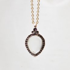 画像1: Gold.ガーネット・クリスタルロケットペンダント (1)