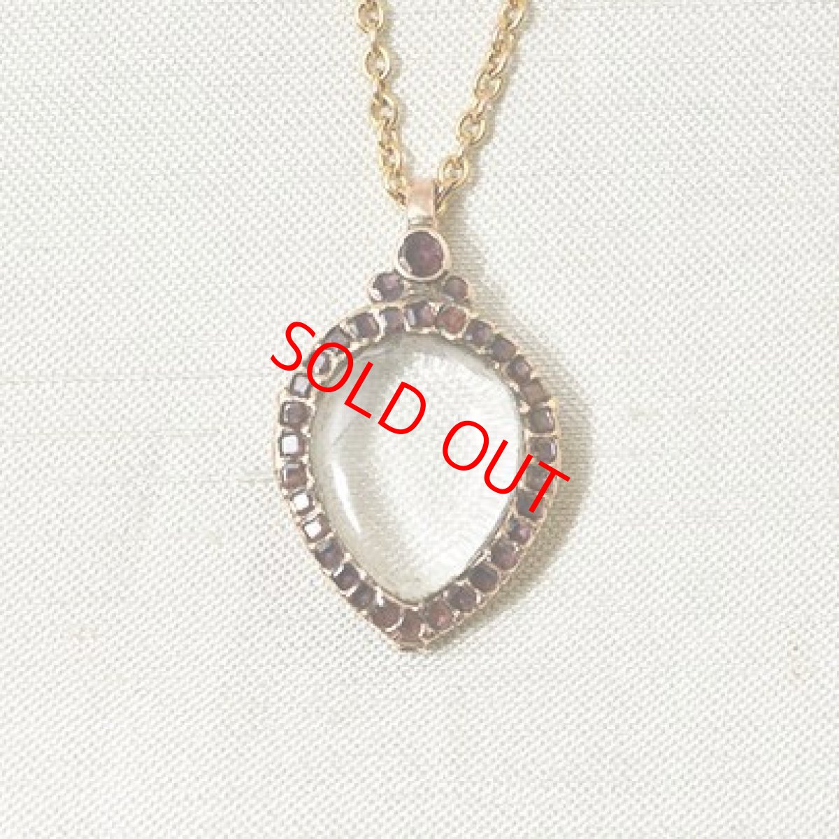 画像6: Gold.ガーネット・クリスタルロケットペンダント (6)