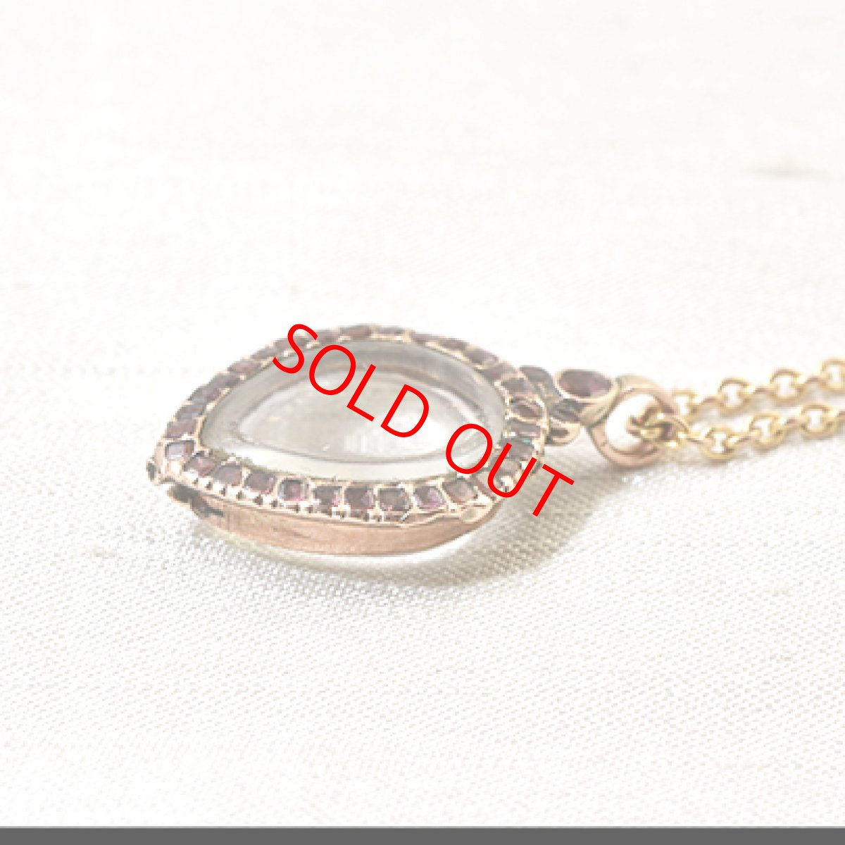 画像9: Gold.ガーネット・クリスタルロケットペンダント (9)