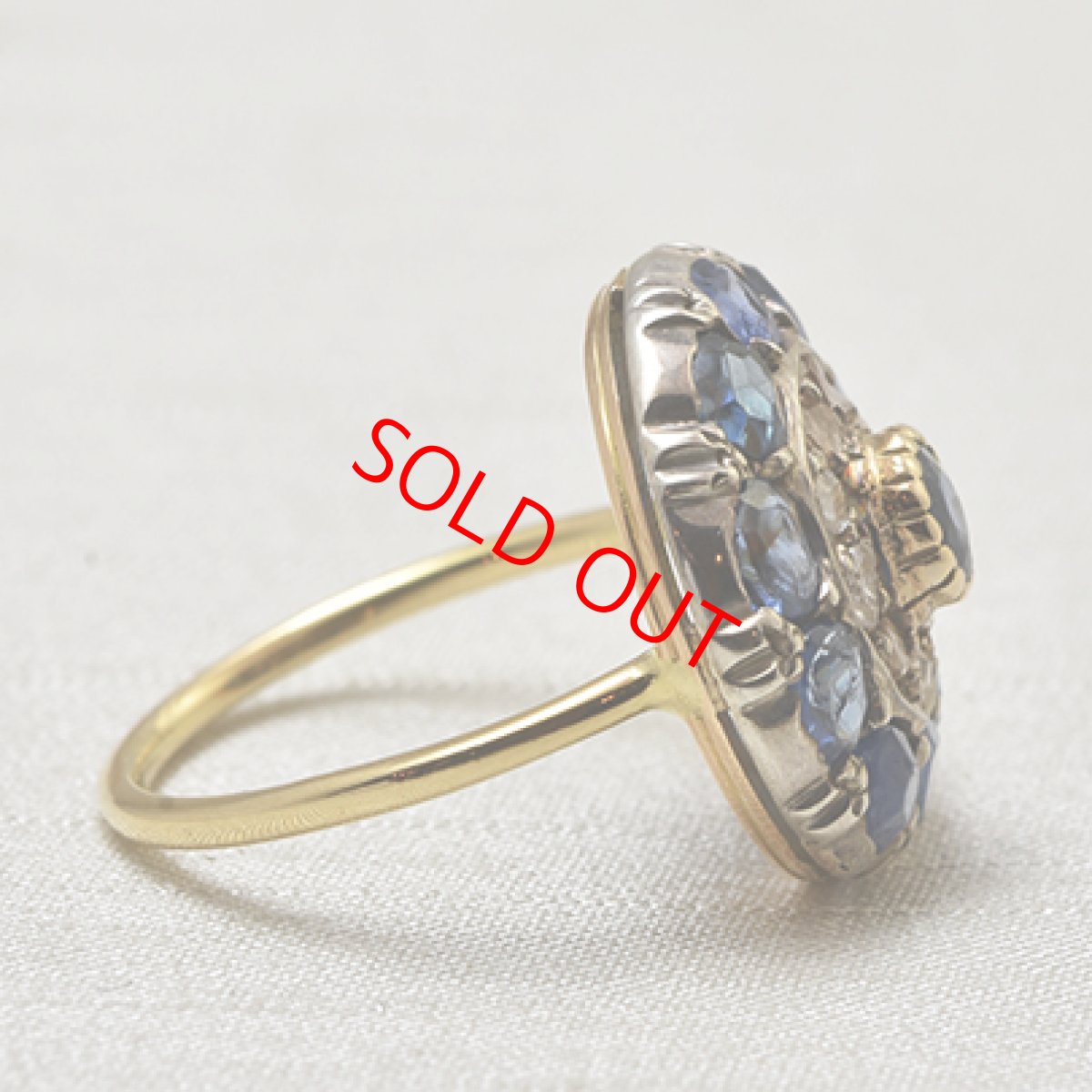 画像5: Sold 18ct.,sv.サファイア ・ダイヤモンドリング (5)