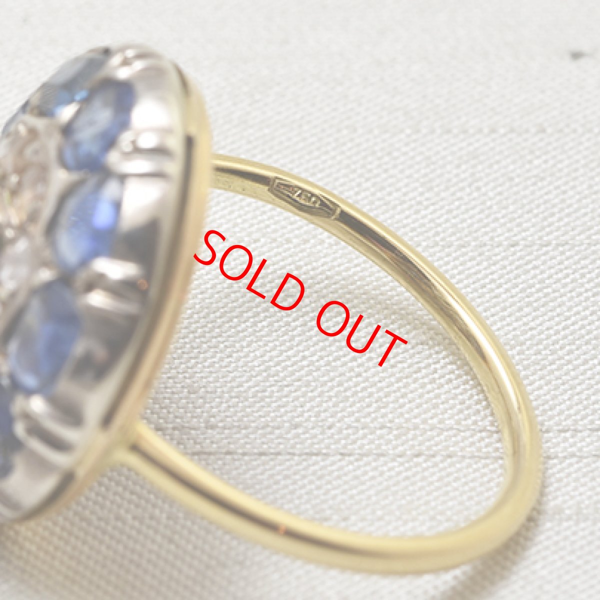 画像7: Sold 18ct.,sv.サファイア ・ダイヤモンドリング (7)