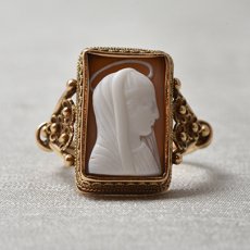 画像1: 14ct.シェルカメオリング (1)