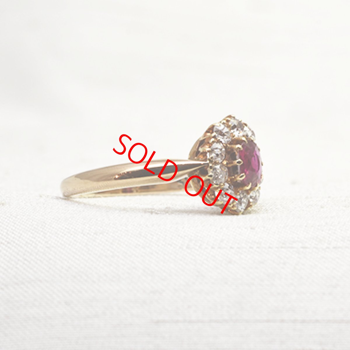 画像4: Sold　14ct.ビルマ産ルビー ダイヤモンドリング (4)