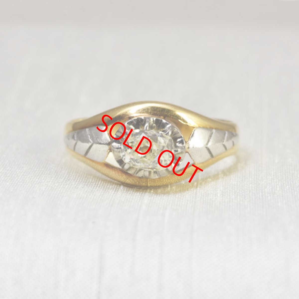 画像1: Sold 18ct.(pt)ダイヤモンドリング (1)