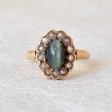 画像1: 14ct，クォーツキャッツアイリング (1)