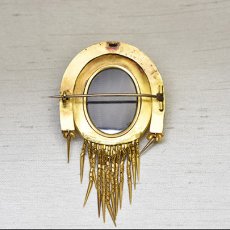 画像2: Sold G.エメラルド フリンジブローチ (2)