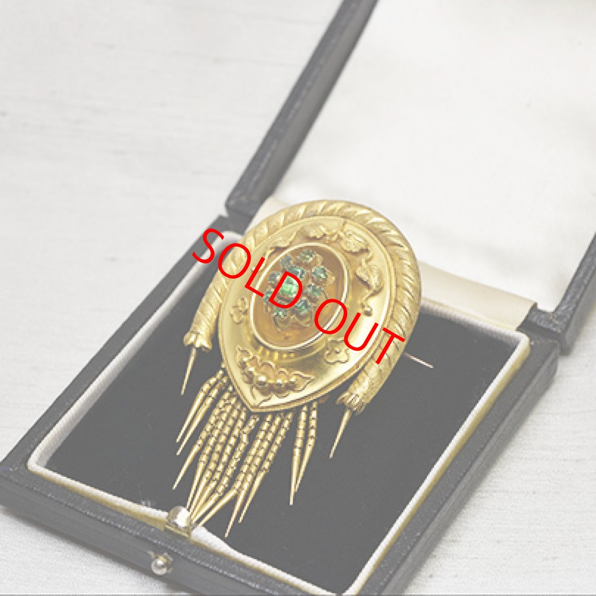 画像4: Sold G.エメラルド フリンジブローチ (4)