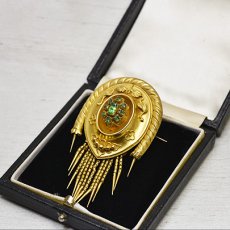 画像4: Sold G.エメラルド フリンジブローチ (4)