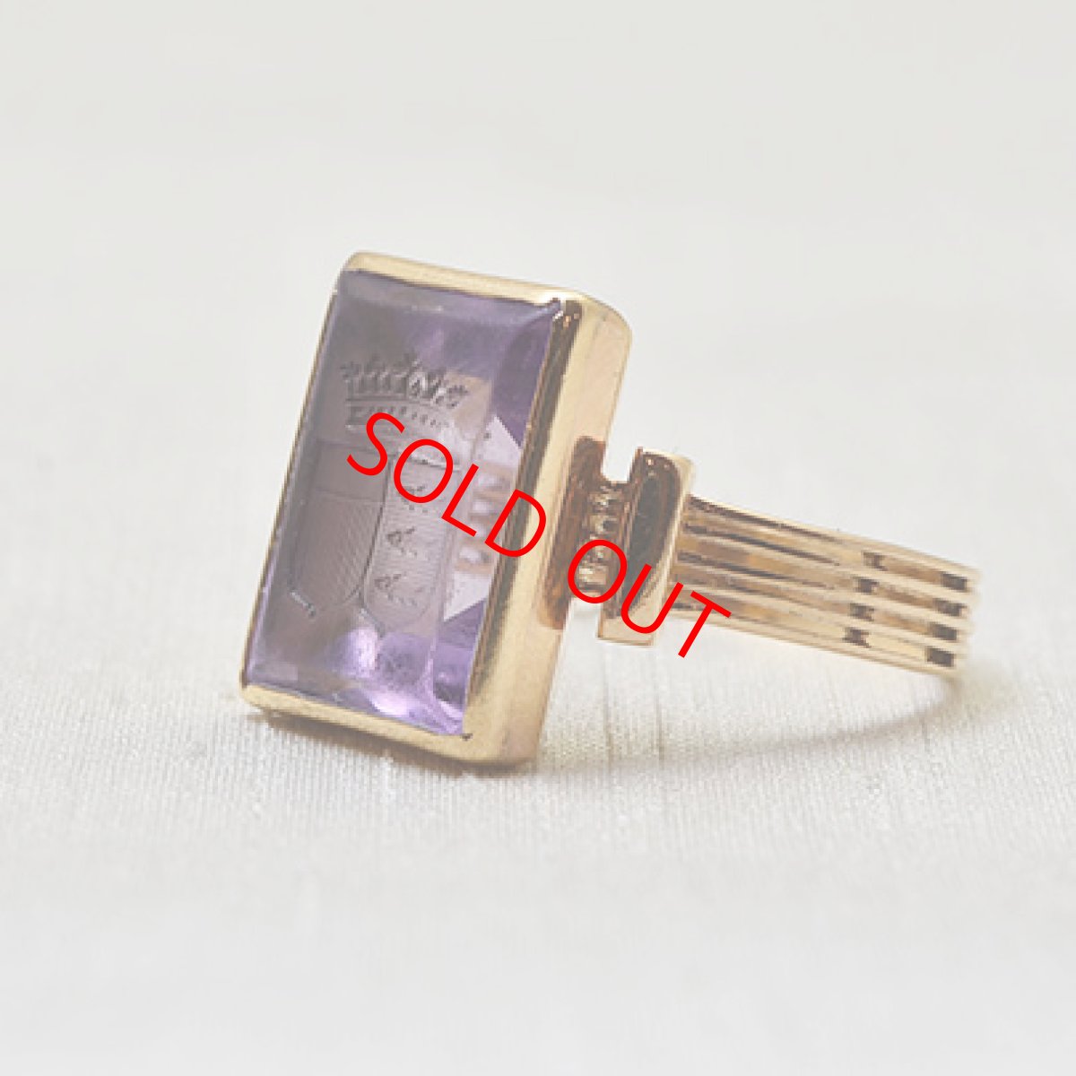 画像2: 18ct.アメシストインタリオリング (2)