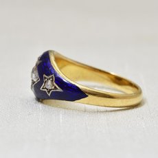 画像3: ゴールド.ダイヤモンド・エナメルリング (3)