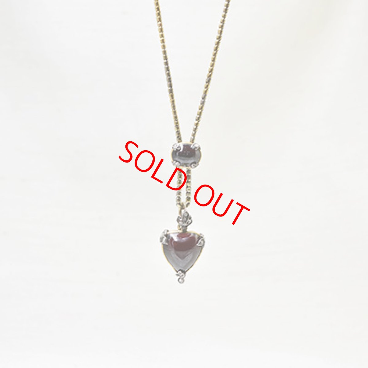 画像1: Sold ゴールド.シルバー,.ガーネット ・ダイヤモンドペンダント (1)