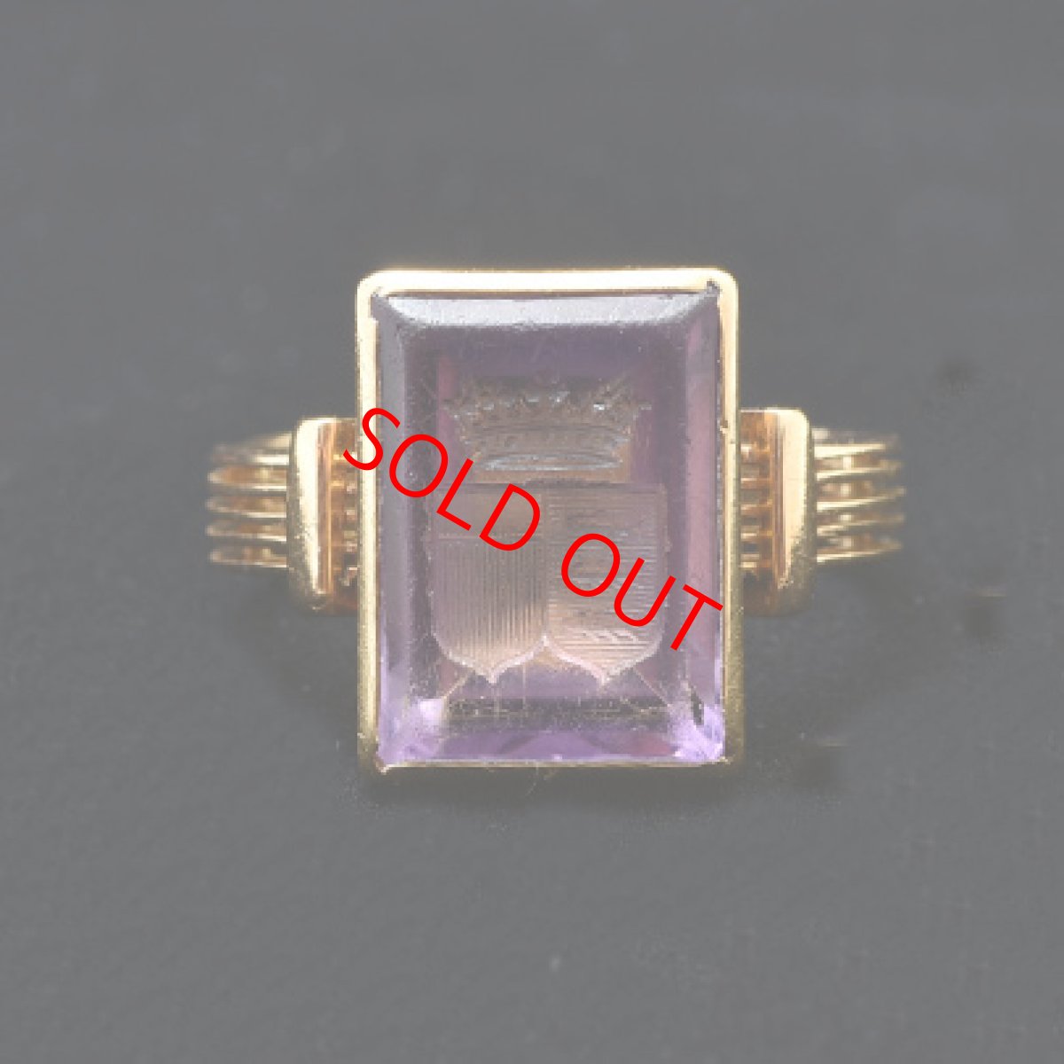 画像7: 18ct.アメシストインタリオリング (7)