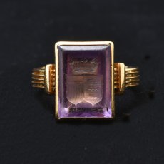 画像7: 18ct.アメシストインタリオリング (7)