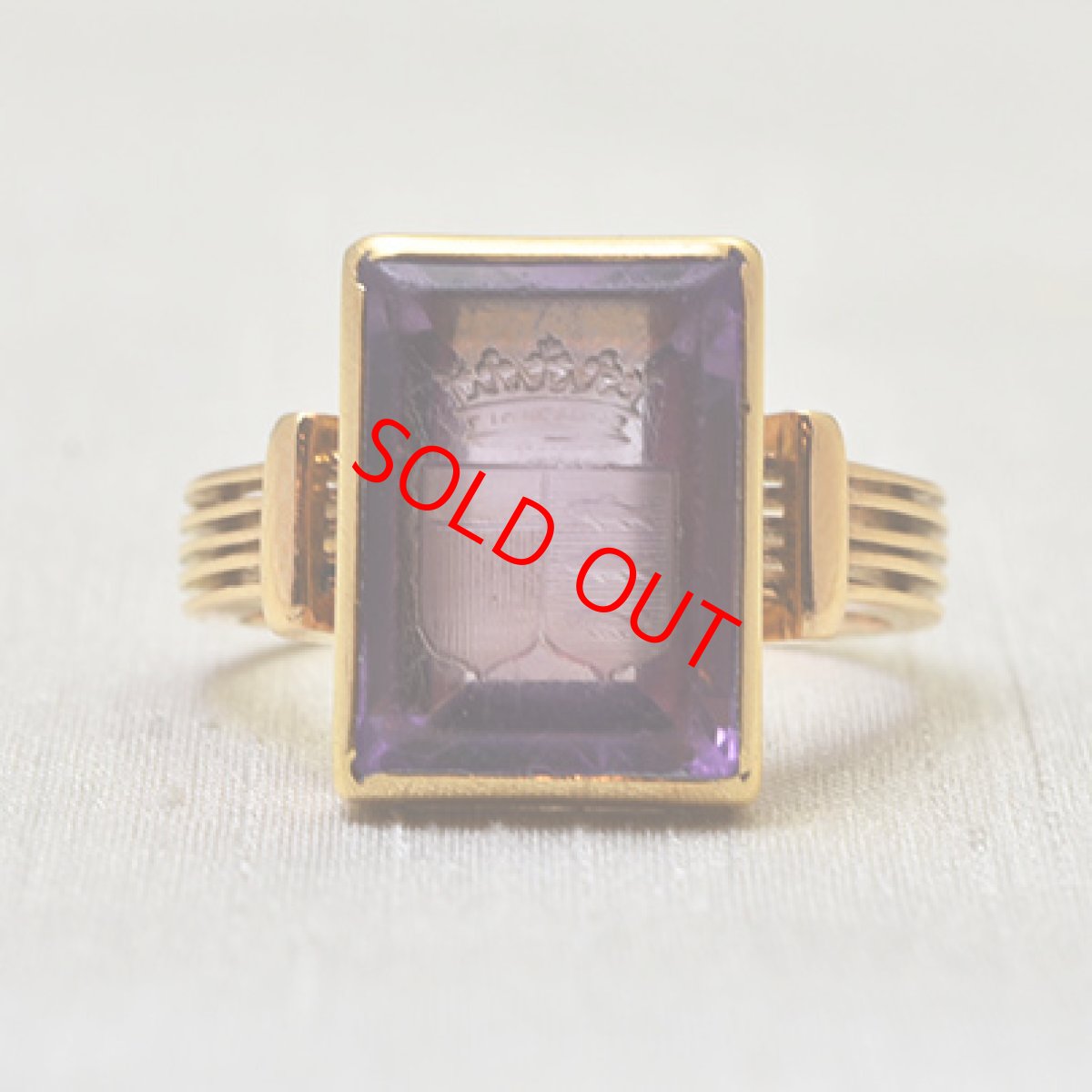 画像1: 18ct.アメシストインタリオリング (1)