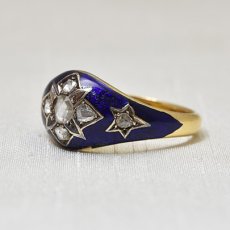 画像2: ゴールド.ダイヤモンド・エナメルリング (2)