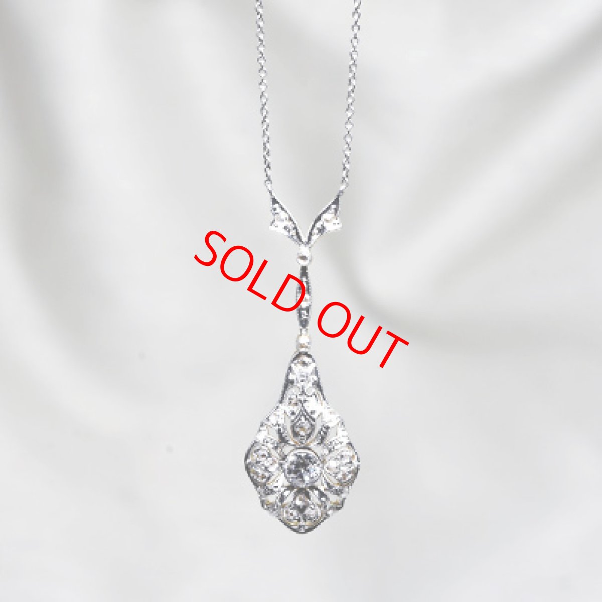 画像1: 14ct.(Pt).ダイヤモンドペンダント (1)