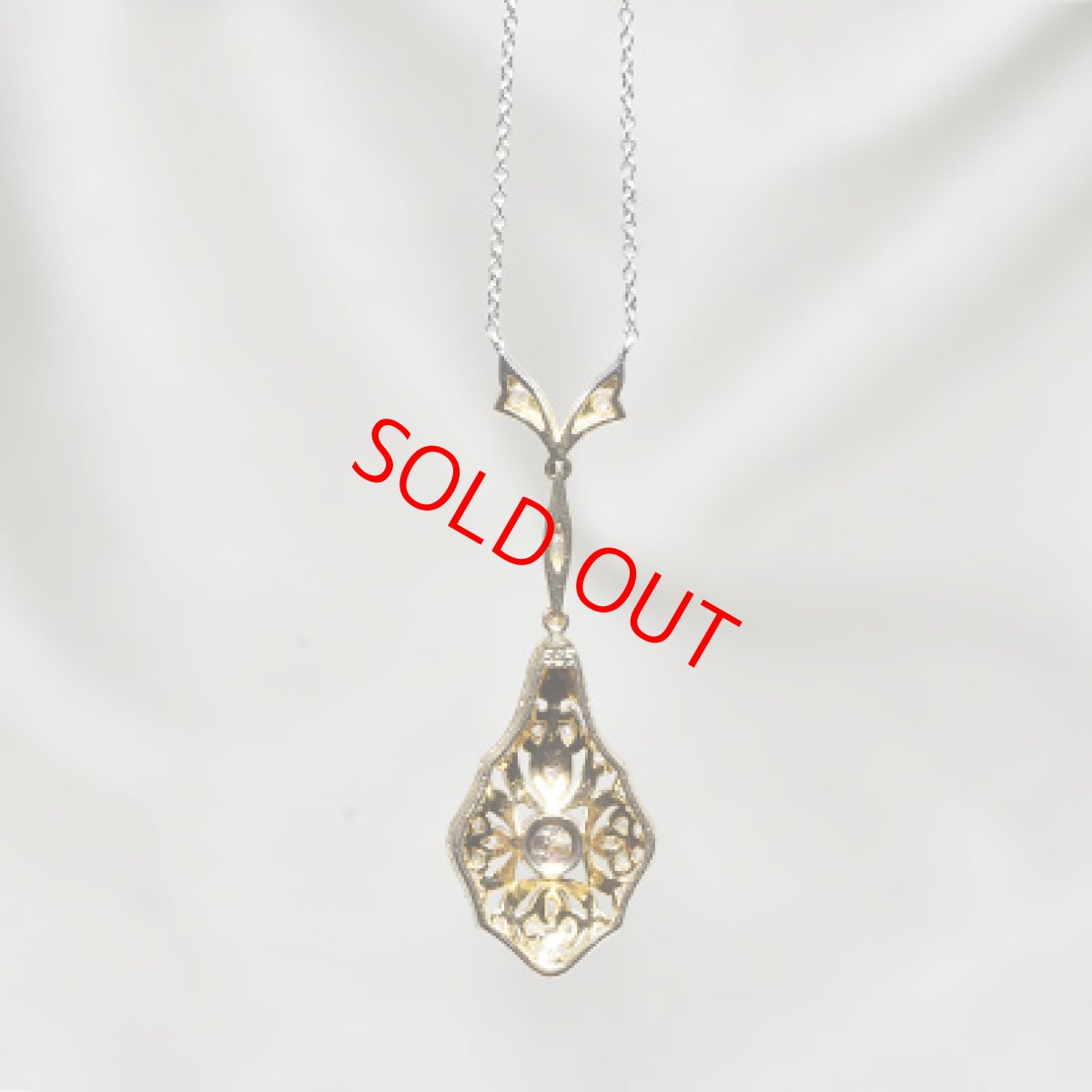 画像2: 14ct.(Pt).ダイヤモンドペンダント (2)