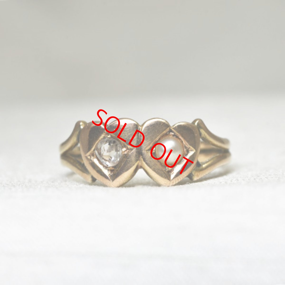 画像1: ゴールド.ダイヤ.パールリング (1)