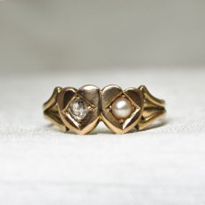 画像1: ゴールド.ダイヤ.パールリング (1)