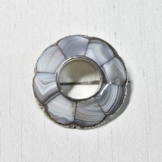 画像1: シルバー,アゲート・スコティッシュブローチ (1)