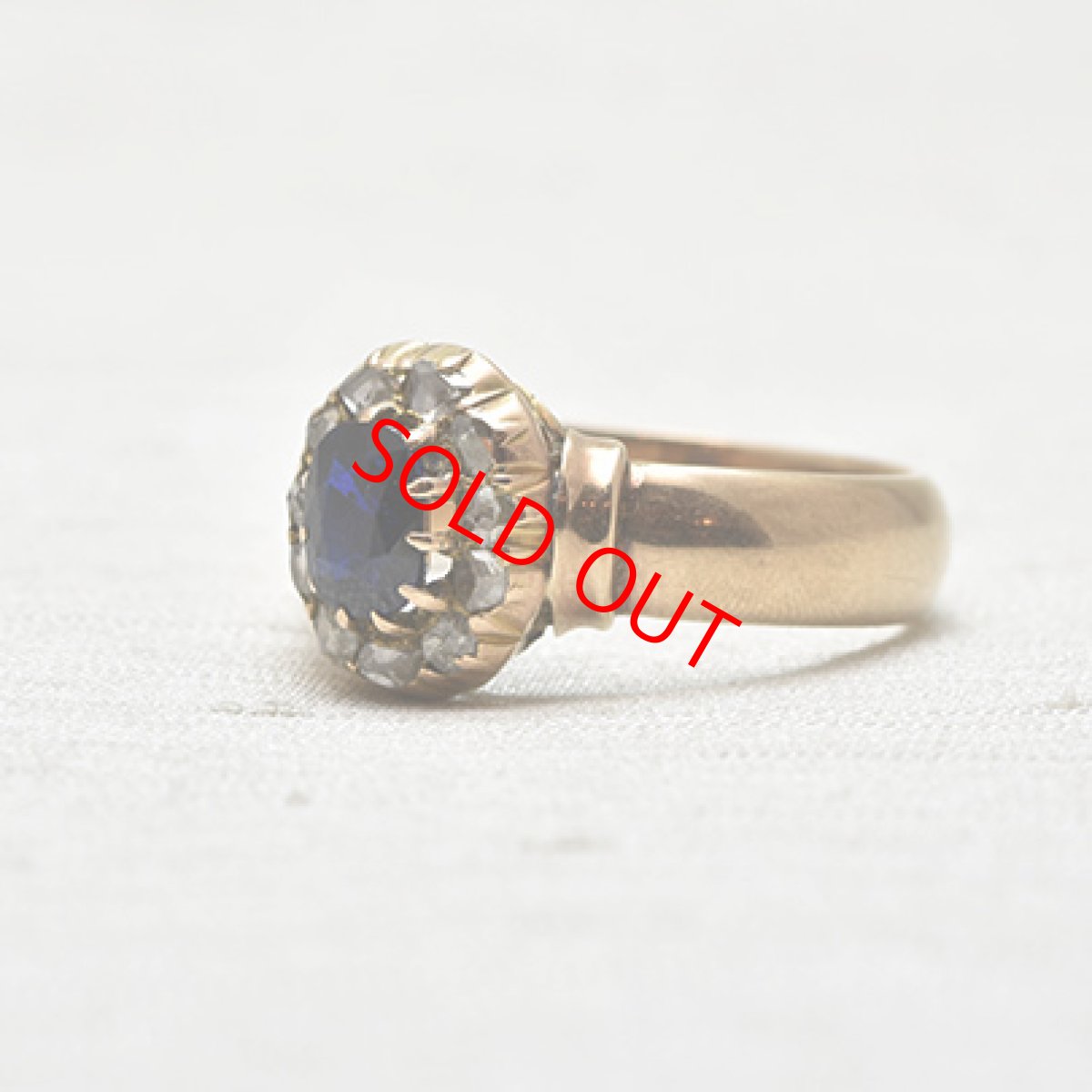 画像2: Sold 14ct,サファイア・ダイヤモンドリング (2)