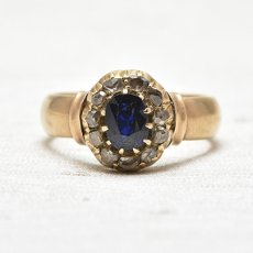 画像1: Sold 14ct,サファイア・ダイヤモンドリング (1)