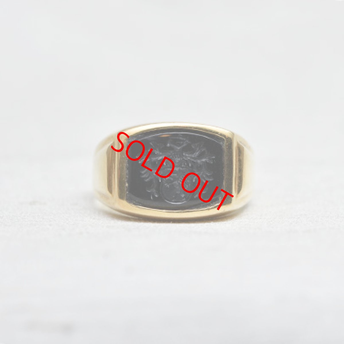 画像1: sold 14ct.オニキス インタリオリング (1)