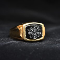 画像5: sold 14ct.オニキス インタリオリング (5)