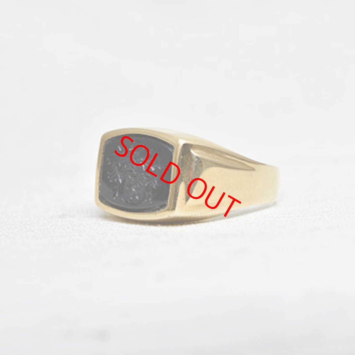 画像2: sold 14ct.オニキス インタリオリング (2)