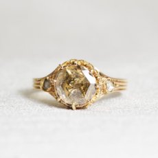 画像1: ゴールド・ダイヤモンドリング (1)