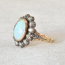 画像2: 14ct・シルバー・オパール・ダイヤモンドリング (2)