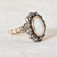 画像5: 14ct・シルバー・オパール・ダイヤモンドリング (5)