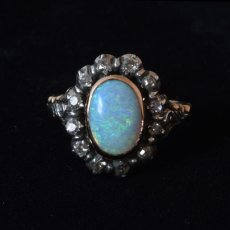 画像7: 14ct・シルバー・オパール・ダイヤモンドリング (7)