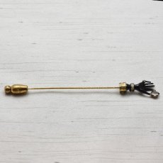 画像2: Sold ゴールド・シルバー・エナメル・ダイヤモンドピン (2)