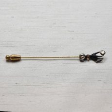 画像1: Sold ゴールド・シルバー・エナメル・ダイヤモンドピン (1)