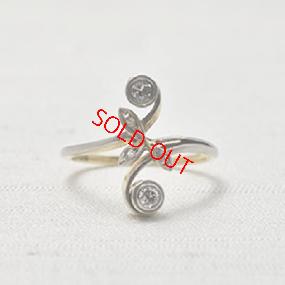 画像1: 14ct.ダイヤモンドリング (1)