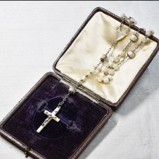 画像8: Sold シルバー・マザーパールロザリオ (8)