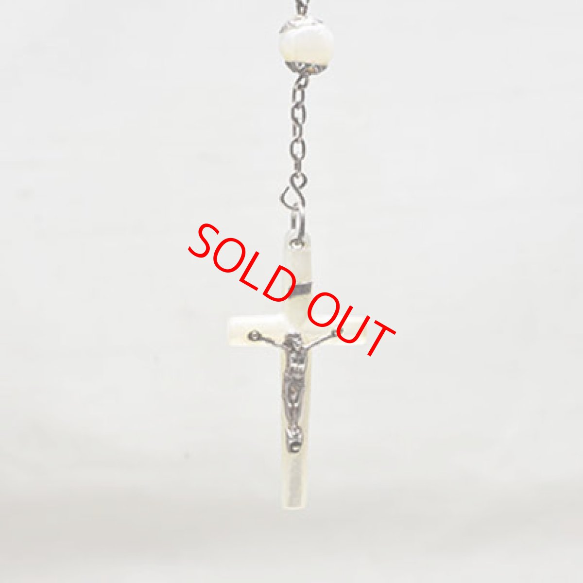 画像2: Sold シルバー・マザーパールロザリオ (2)