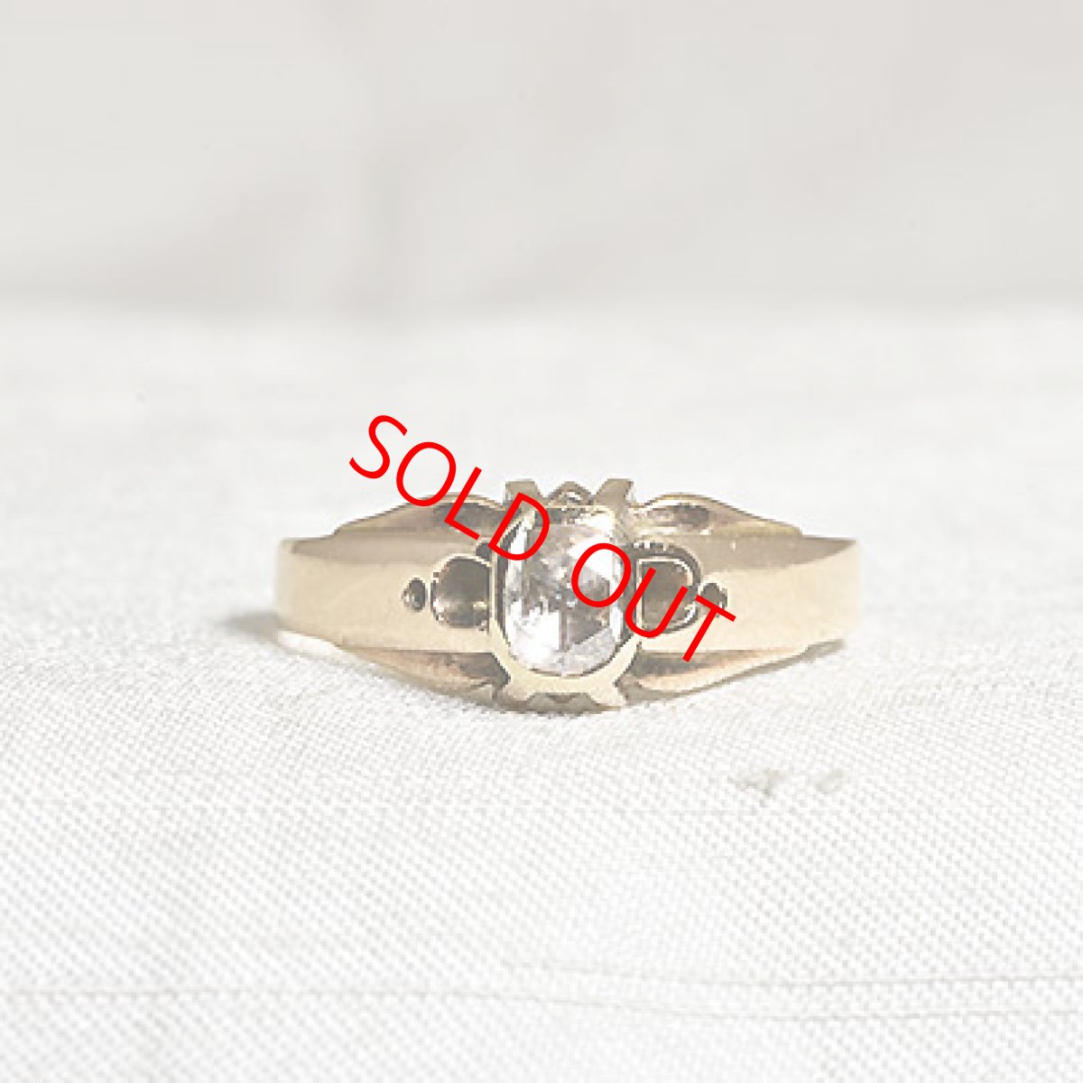 画像1: sold 14ct.ダイヤモンドリング (1)